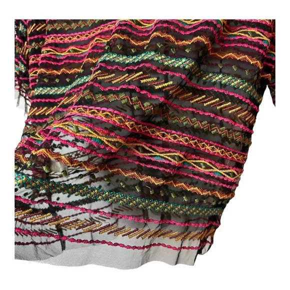 Maeve by Anthropologie Naples Embroidered Mesh Blouse size L. - Picture 10 of 12